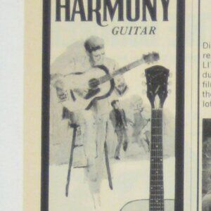 Harmony Guitar Advertisement Print Vintage 1960s Musical Instrument Promotion AD